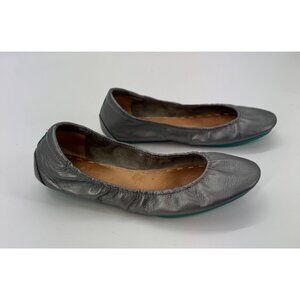 Tieks Womens Metallic Gray Silver Leather Ballet Flats Size 9